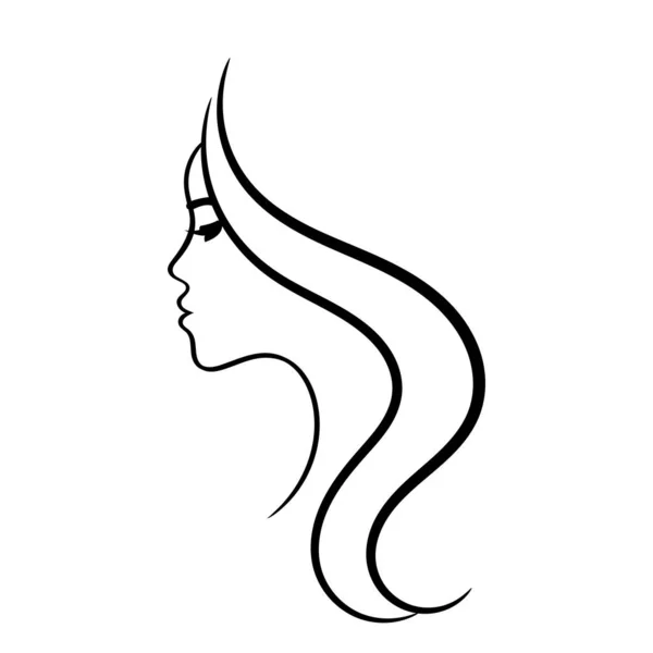 Beautiful Female Profile Sketch Vector — Stock Vector