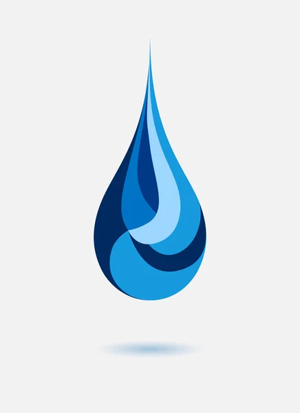 Abstracto gota de agua azul. Concepto creativo vectorial . — Vector de stock