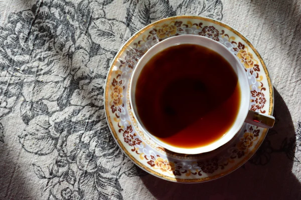 Tasse Tee, Draufsicht — Stockfoto