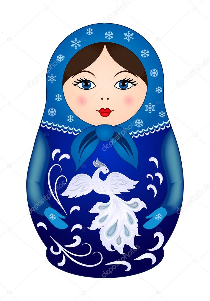 Matryoshka doll in winter style