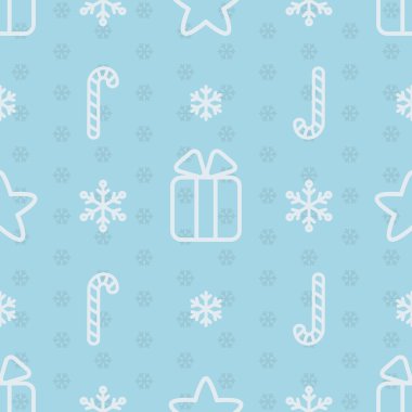 Dikişsiz Noel ışık mavi desen, vektör