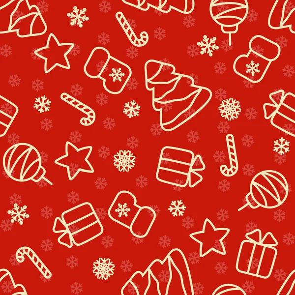 Sorunsuz kırmızı Noel el desen çekilmiş