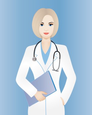 Dosyası olan kadın doktor.