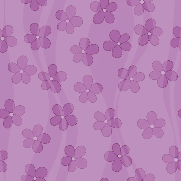 Padrão violeta floral sem costura com ondas suaves —  Vetores de Stock