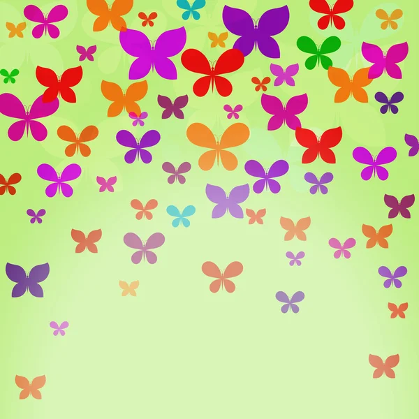 Modello con farfalle traslucide colorate — Vettoriale Stock