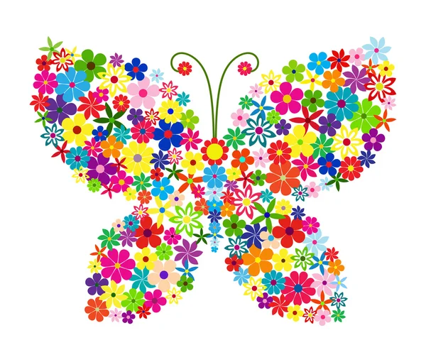 Цветочные бабочки без границ — стоковый вектор