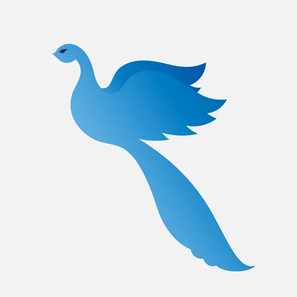 Γαλάζιο πουλί που φέρουν. Αφηρημένη διάνυσμα σύμβολο. — Διανυσματικό Αρχείο