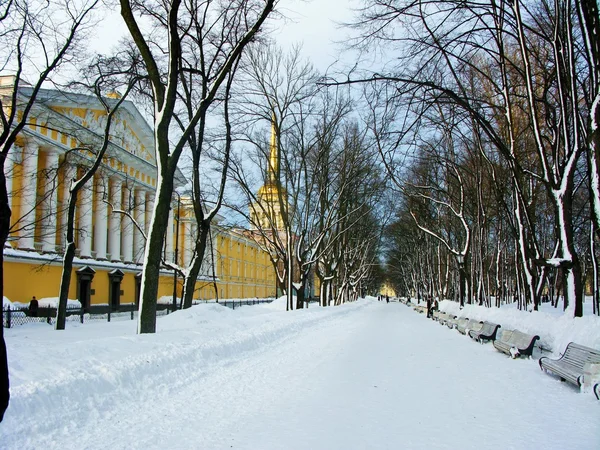 Александровский сад зимой, Санкт-Петербург — стоковое фото