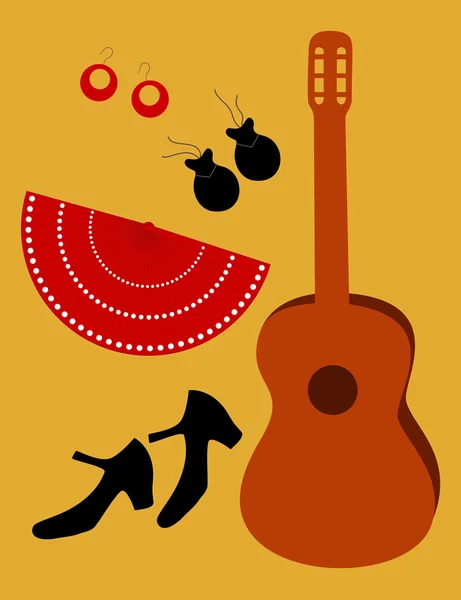 Accesorios flamencos, vector — Archivo Imágenes Vectoriales
