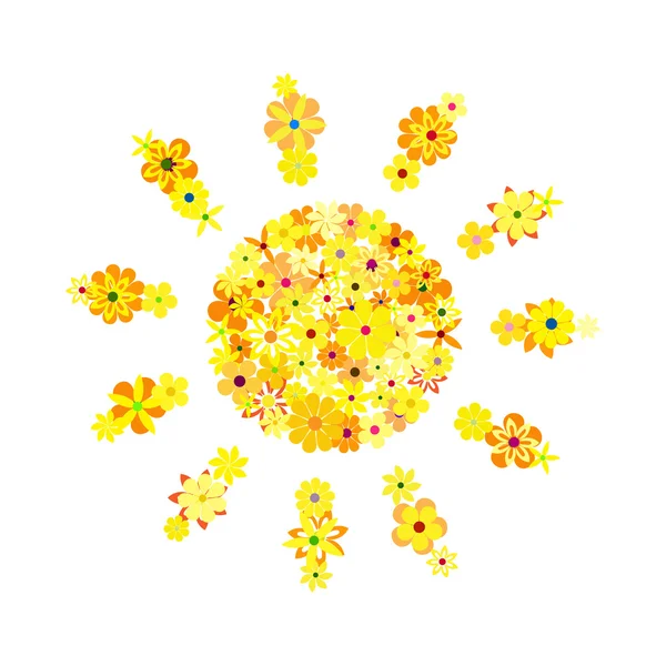 Floral sun mosaic — Stock Vector