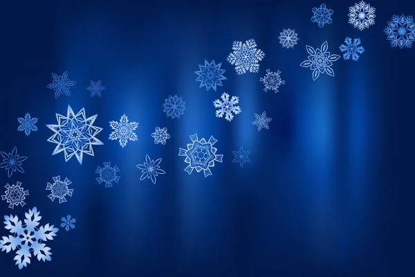 Winter blue background with snowflakes and place for text — Stock Vector