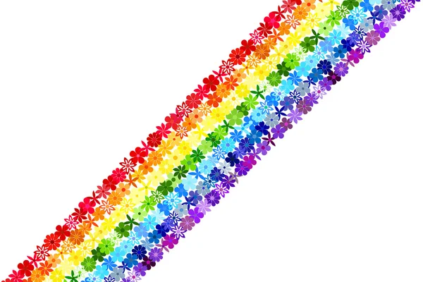 花モザイク虹の背景 — ストックベクタ