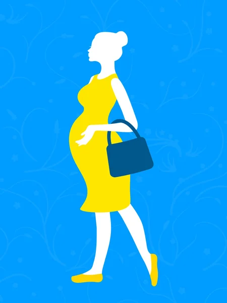 Çanta ile hamile kadın — Stok Vektör