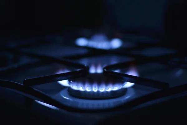 Blue flames of gas — Stock Photo, Image