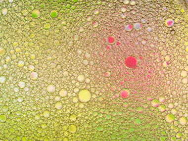 Yeşil ve kırmızı kabarcıklar mozaiği