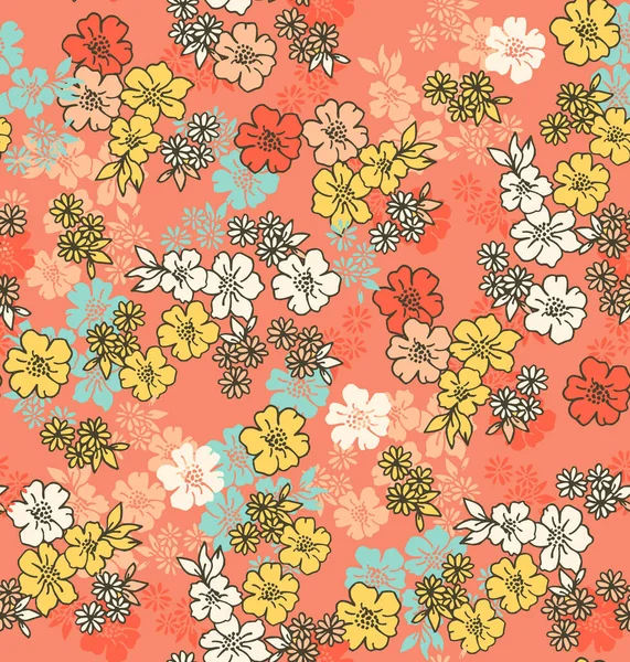 Floral Liberty Pattern Textile Decor — Stock Vector