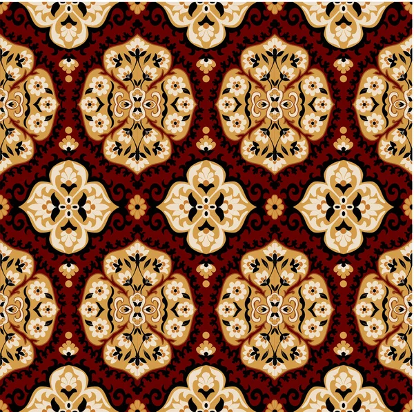 Дамаск Цветочный Бесшовный Узор Украшения Коллекционирования Винтажной Одежды — стоковый вектор