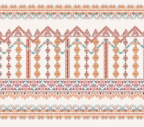 民族柄の手描きで作られた民俗柄 織物のブーホ風 — ストック写真