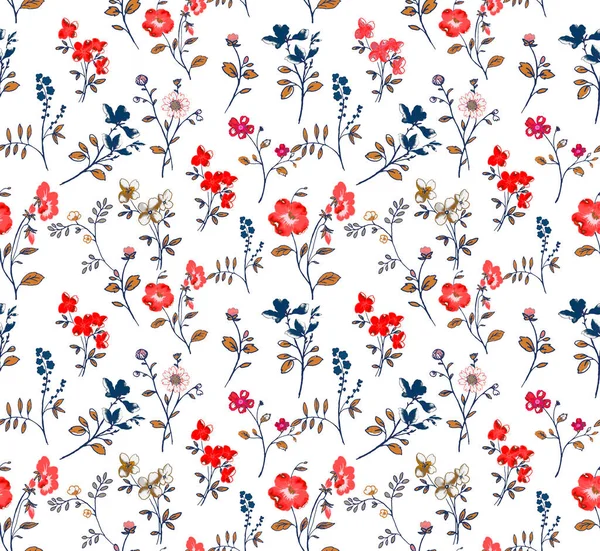 Frihet Blommönster Med Eleganta Små Blommor — Stockfoto