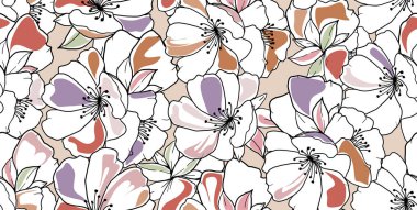 düz dizayn güzel çiçeklerin tekrarlama deseni