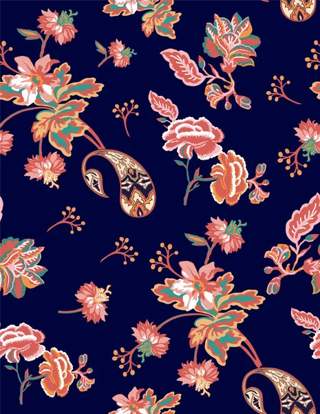 Дизайн Узоров Цветочными Элементами Дамасского Стиля Текстиля Декора Дизайн Поверхности — стоковый вектор