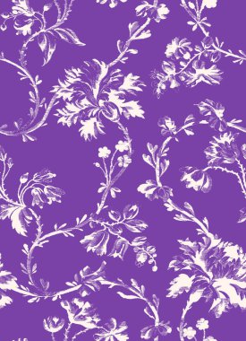 Yerçekimi çiçek deseni. Jacobean tarzı çiçek dekorasyon ve tekstil için mükemmeldir.