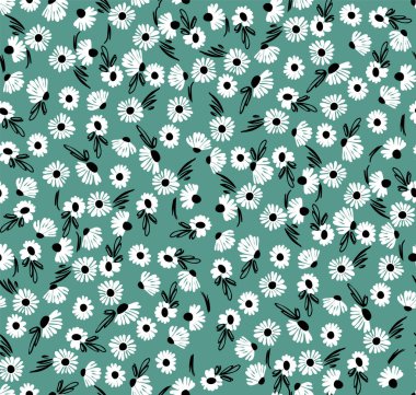 Basit ve güzel çiçeklerin el çizimleriyle yapılmış kusursuz bir desen. Moda ve iç tasarım için küçük çiçek desenleri. 