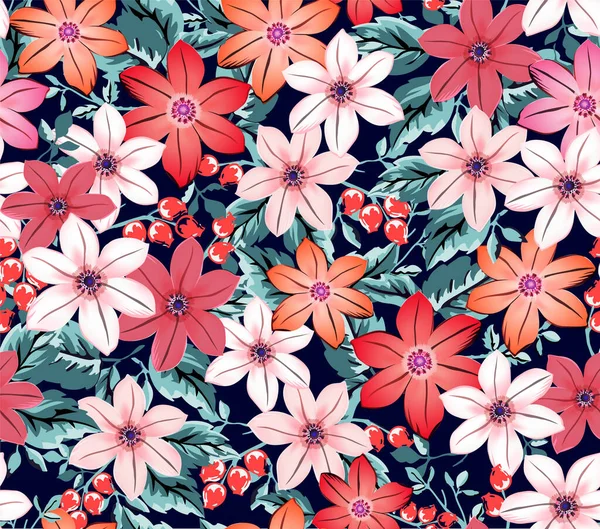 Patrón Floral Bastante Perfecto Para Decoración Textil — Vector de stock