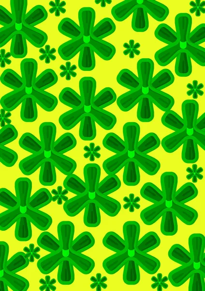 Atrakcyjny Widok Zielone Kwiaty Żółte Tła — Zdjęcie stockowe