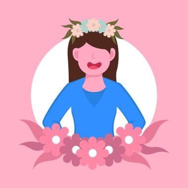 Uluslararası Mutlu Kadınlar Günü. Vektör illüstrasyonu