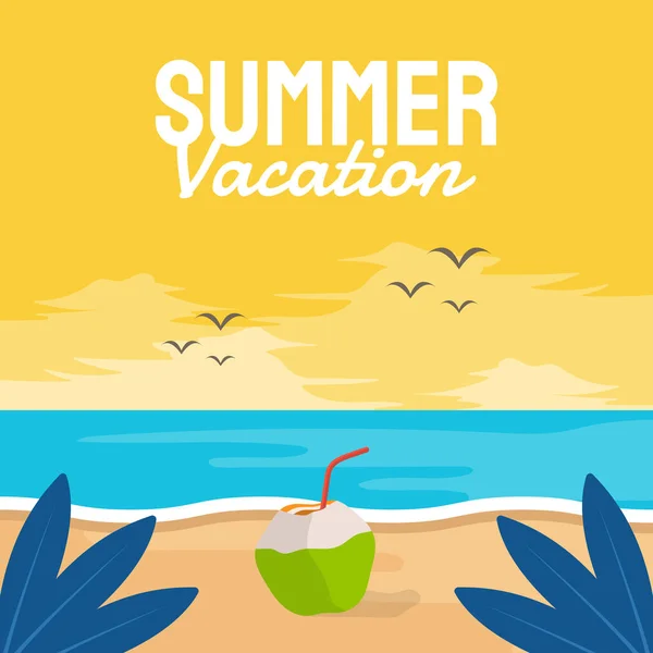 Koncepcja Summer Vector Banner Design Plaży Elementami Letnimi Ilustracja Wektora — Wektor stockowy