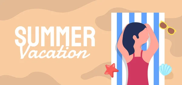 Summer Banner Template Vector Illustration Social Media Vector — Stock Vector