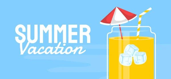 Summer Banner Template Vector Illustration Social Media Vetor — Vetor de Stock