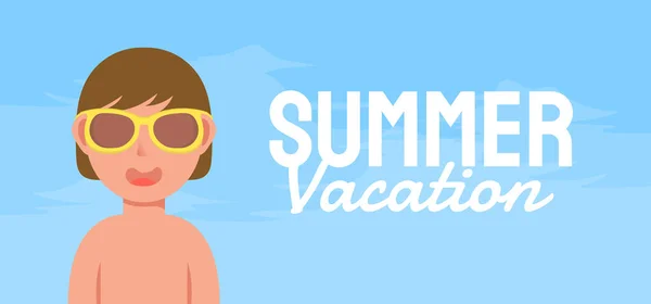 Summer Banner Template Vector Illustration Social Media Vetor — Vetor de Stock