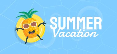 Pankart için yaz şablonu, sosyal medya, tebrik kartı. vektör illüstrasyonu