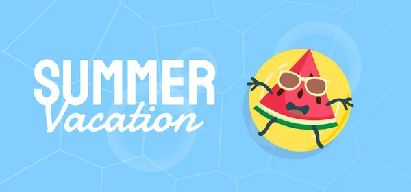 バナー ソーシャルメディア グリーティングカードのための夏のテンプレート ベクターイラスト — ストックベクタ