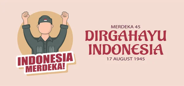 Indonesien Självständighet Dag Banner Design Vektor Illustration — Stock vektor