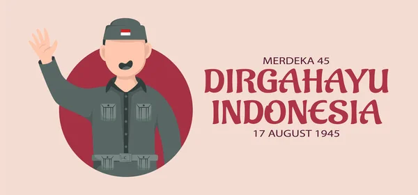 Indonesia Plantilla Día Independencia Diseño Para Banner Tarjetas Felicitación Impresión — Vector de stock