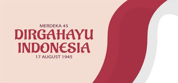 Indonesia Independencia Día Paisaje Banner Diseño Ilustración Vectorial — Vector de stock