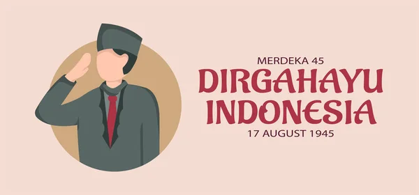 Indonesia Independencia Estilo Banner Día Ilustración Vectorial — Vector de stock