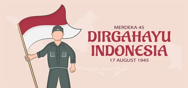 Стиль Баннера Дня Независимости Индонезии Векторная Миграция — стоковый вектор