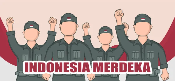 Indonezja Dzień Niepodległości Baner Styl Ilustracja Wektora — Wektor stockowy