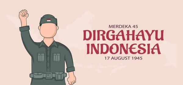 Plantilla Concepto Banner Día Independencia Indonesia Ilustración Vectorial — Vector de stock