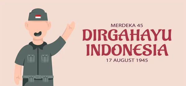 Ilustración Dibujada Mano Del Día Independencia Indonesia Ilustración Vectorial — Vector de stock