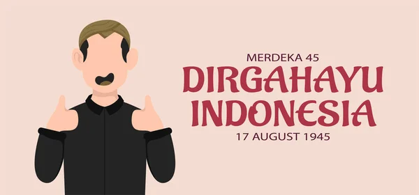 Tarjeta Felicitación Del Día Independencia Indonesia Ilustración Vectorial — Vector de stock