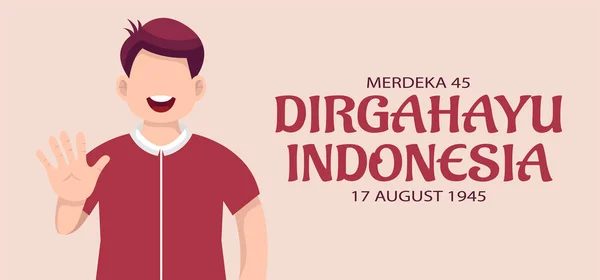 Selamat Hari Kemerdekaan Indonesia Kartu Ucapan Ilustrasi Vektor - Stok Vektor