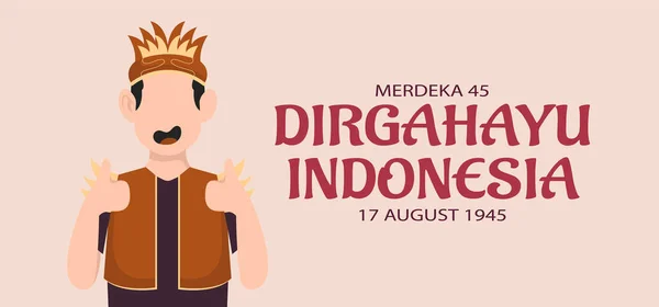 Agosto Plantilla Día Independencia Indonesia Ilustración Vectorial — Vector de stock