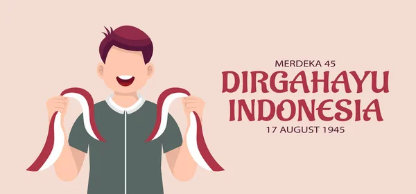 Tarjeta Felicitación Del Día Independencia Indonesia Ilustración Vectorial — Vector de stock