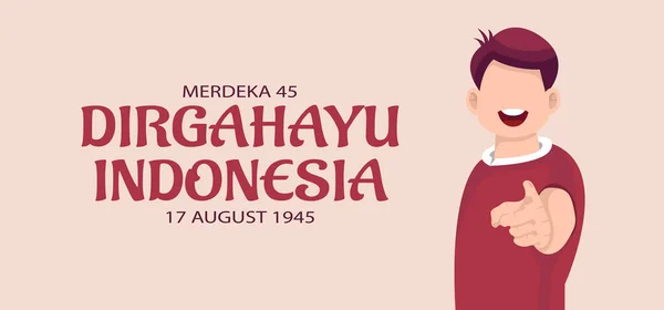 Ινδονησιακή Ημέρα Ανεξαρτησίας Ευχετήρια Κάρτα Εικονογράφηση Διανύσματος — Διανυσματικό Αρχείο