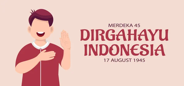 Открытка Честь Дня Независимости Индонезии Векторная Миграция — стоковый вектор